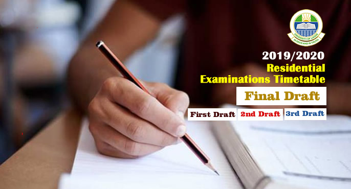 2019/2020 Examinations Timetable (1st, 2nd, 3rd & FINAL Draft)