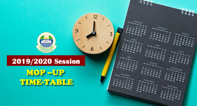 MOP –UP TIME-TABLE (2019/2020 SESSION)