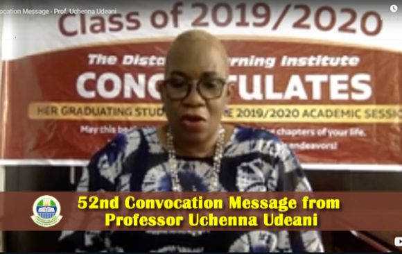 52nd Convocation Message from Professor Uchenna Udeani