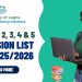 Admission List for 2025–2026 Academic Session (Batch 1, 2, 3, 4, 5)